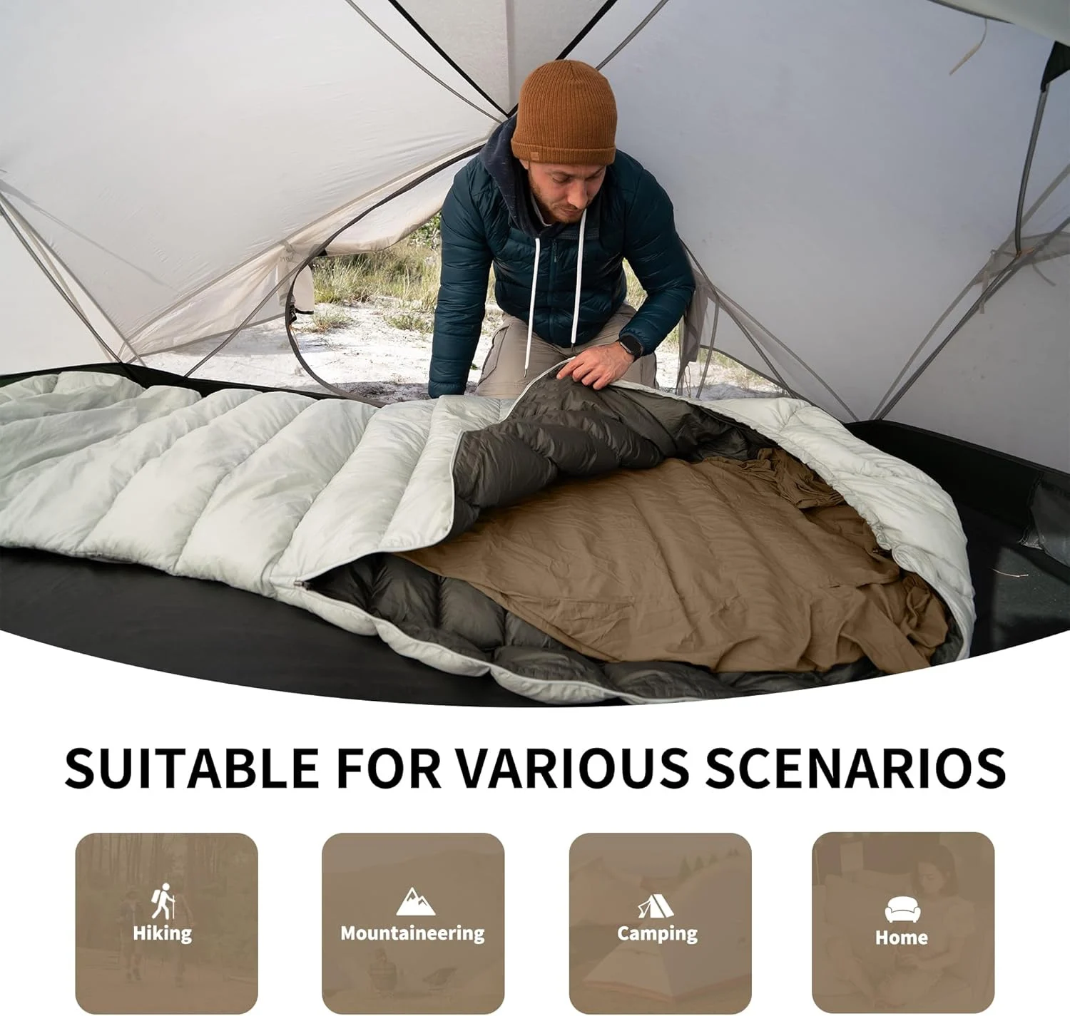 Ultralight Washable Sleeping Bag Liner,Lightweight Adult Sleep Sack & Travel Sheets for Backpacking,Hotel,Camping,Hostels