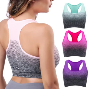 Women Sports Bra Shock-absorbing Bra Breathable Shock-proof Underwear Steel Ring Free Yoga Bra Running Vest Fitness Workout Tops