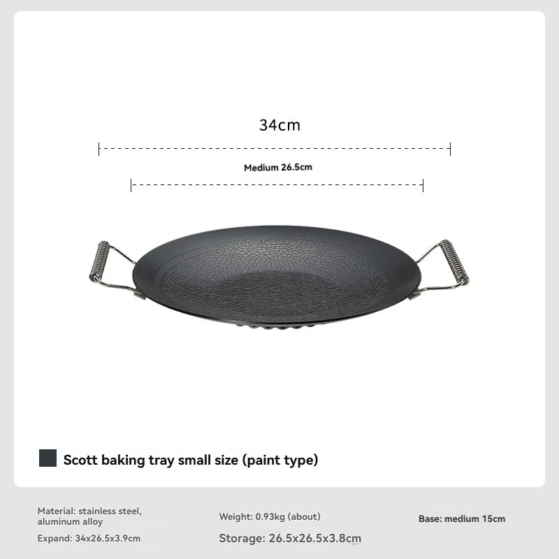 Campingmoon GRW-27F/GRW-33F Camping Outdoor Cookware Set Utensil Steel BBQ Grill Plate Griddle Cooking Pot Non-stick Fry Pans - Image 6