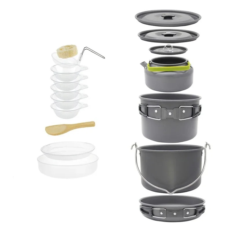 Camping Cookware Set for 1-7 Persons, Lightweight and Portable Pot and Pan with Carrying Bag, Perfect for Outdoor Camping - Image 6