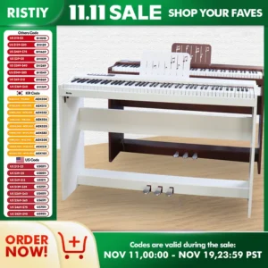 88 Key Digital Piano Professional Electronic Piano Keyboard 3 Pedals Sustain For Beginners Home Practice Entry-Level Instrument