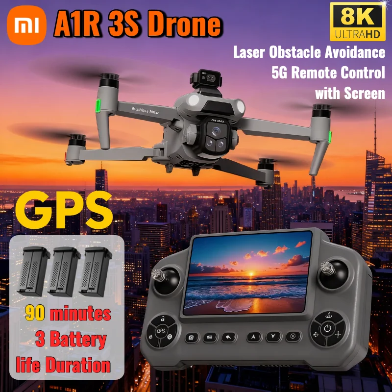 Xiaomi A1R 3S GPS Drone 8K Profesional FPV Brushless Laser obstacle avoidance Aerial Optical Foldable Quadcopter Mini 4K Dron