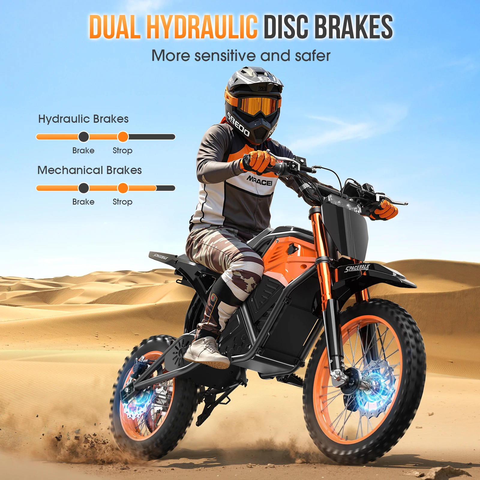 48V Electric Dirt Bike for Adults/Teens,3000W Peak Power Electric Motorcycle for Adults, 37.5MPH Top Speed & 60 Miles Long Range - Image 5