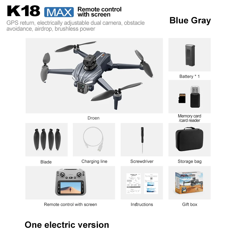 2025 K18Max Airdrop Drone GPS Return 5G 8K HD Camera Screen Remote Omnidirectional Obstacle Avoidance Dron RC Toy Gift For Kid - Image 9